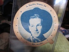Cincinnati Ohio Meadow Gold Dixie Ice Cream lid Rex Allen -Republic Western Star picture
