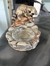 Vintage 1972 Continental Studios Ashtray Coin Holder Raccoon picture
