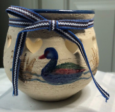 Sweden Pottery Ceramic Vase Candle Holder  with Duck design Vintage  by Gabriel picture