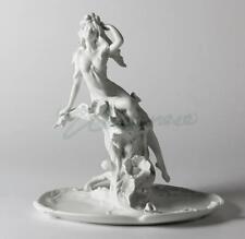 Modern Art Sculpture Handmade White Ceramics Young Girl Small Dish Flower Statue picture