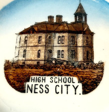 Ness City KS KANSAS High School Antique Souvenir RARE China Dish Plate picture