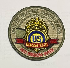 US Drug Enforcement Agency DEA Red Ribbon Week October 23-31 Patch picture