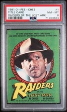 1981 O-PEE-CHEE RAIDERS OF THE LOST ARK #1 TITLE CARD PSA 8 picture