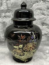 Imperial Dynasty Mann Porcelain  Floral Black Vase Japan picture
