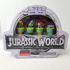 Jurassic World PEZ Click & Play Gift Tin New Sealed Gameboard 4 Dinos Board Game picture