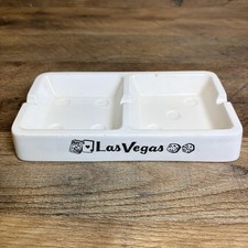 Vintage LAS VEGAS Souvenir Dice Ashtray White picture