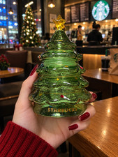 HOT NEW 2026 Starbucks Green Glass Christmas Tree Cup 16oz Holiday Collectible picture