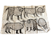 Vintage Korhogo Traditional handspun fabric painted by Senufo African Tribe picture