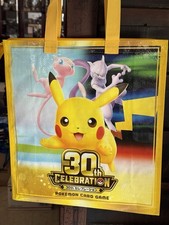 POKEMON CENTER JAPAN 30TH ANNIVERSARY REUSABLE SHOPPING ZIP TOTE BAG, MEDIUM picture