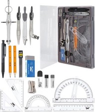 Mr Pen Geometry Set 15 Piece with 6 Inch Swing Arm Protractor Divider Ruler picture