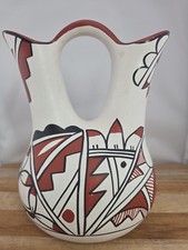 Vintage Vangie Tafoya Jemez Pueblo Pottery Wedding Vase Signed Native American picture