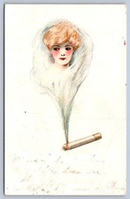 DS1/ Samuel Schmucker Postcard c1910 Woman Fantasy Smoke Clarice 289 picture