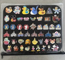 50 Authentic Diamond Disney Pins Lot with Board and Cover - No Duplicates picture
