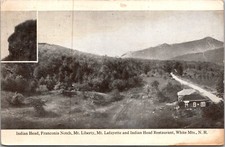 Mt Liberty Mt Lafayette Indian Head Restaurant White Mountains NH Postcard C82 picture