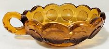 Fostoria Amber Coin Glass Handled Candy Dish Bowl picture