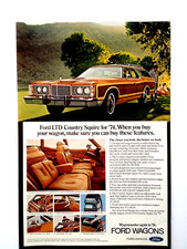 1974 Ford LTD Country Squire Station Wagon Print Ad Buy These Features picture