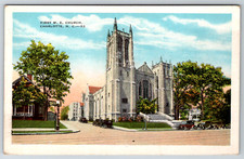 c1920s First M.E. Church Charlotte NC Antique Postcard picture