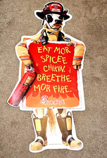 Chick-fil-A Vinyl Cow Advertising Display LARGE Wall Fireman Spicy Chicken 96x42 picture