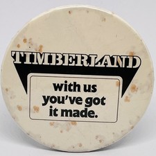Timberland Clothing Footwear Vintage 1980s Promo Pin Badge Brand Advertising picture