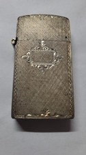 VINTAGE 80% (800 STAMPED) SILVER ENGRAVED LIGHTER CASE MADE IN ITALY ANTIQUE  picture