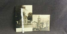 2 1900s Clinton New Jersey School Presbyterian Church RPPC Photo Postcard L35 picture