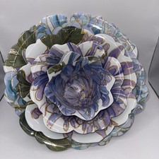 Nicole Miller set of 4 Melamine Hydrangea pattern Serving Party Bowls Brand New picture