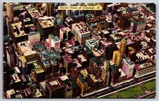 Aerial View of Downtown Chicago Illinois IL UNP Unused Linen Postcard I15 picture