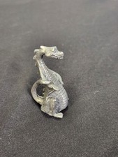 Vintage Pewter Dragon Figurine 1975 Signed 2.5in picture