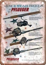 Vintage Pflueger Fishing Advertisment Reproduction Metal Sign FF31 picture