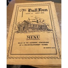 Sawtelle House Colonial Dining Bull Run Restaurant Menu Shirley MA Inn Ephemera picture