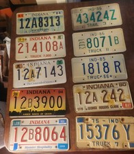 10 Vintage Indiana License Plate Lot Tag Mancave Wall Decor Project Art 70 80 90 picture