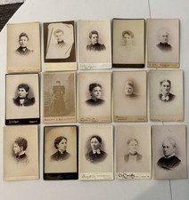 15 Antique Victorian Women Cabinet Card Photos 1880s 1890s Portraits Fashion picture