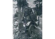 1928 West Lynn Mass Fatal Auto Car Wreck Model-T Tree Crash Glass Negative OOAK picture