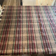 Vintage Highland Tweeds 100% Wool Blanket Multicolor Plaid Fringe 70