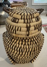 Tohono O’odham Papago Native American Owl Bird Effigy Basket Hand Woven, Vintage picture