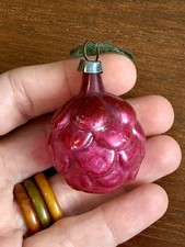 Antique Pink Berry Feather Tree Glass Christmas Ornament Germany Heidt? picture