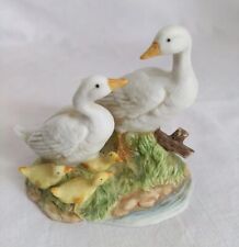 Homco Family geese figurines  babies original sticker Ceramic Pair picture