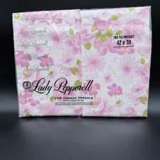 VTG 60’s MCM NOS LADY PEPPERELL TWO PILLOWCASES PINK FLOWERS FINE COMBED picture