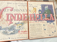 Walt Disney Cinderella 1956 Print Advertisement Pink Blue Yellow w/ certificate picture