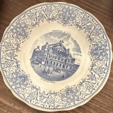 Gien Monuments de Paris Le Nouvel Opera Collector Plate Blue White Ceramic picture