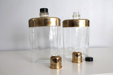 vintage art deco double glass flask set, mid century bar decor, Noymer picture