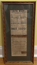 Antique 1849 Boston Museum Playbill Broadside “The forty Thieves” Framed picture