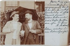 Vintage RPPC - Affectionate couple in Sambor, Ukraine - 1900 - Gay interest picture