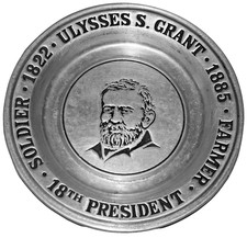 1972 Ulysses S. Grant 18th President Pewter Collectors Plate Wilton USA 6
