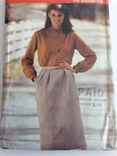 1980s Butterick See & Sew 6639 VTG Sewing Pattern Blouse Skirt Size 8 10 12 picture