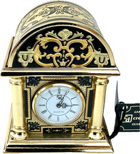 Miniature Mental Carriage Clock 24K Gold Trim Credan, S.A Toledo Spain BRAND NEW picture