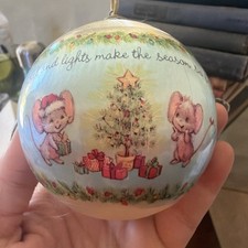 2 Vtg.1977 & 82 Hallmark Keepsake Ornament Christmas Mouse Satin Ball In Box Vtg picture