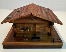 Vintage Wooden Swiss chalet music box with Thorens movement picture