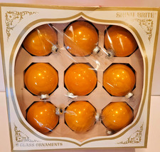 Vintage Shiny Brite Glass Christmas Ornaments Muted Yellow Gold 2