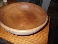 (JP-13) Antique wooden mixing or dough bowl 11 by 4 inches  picture